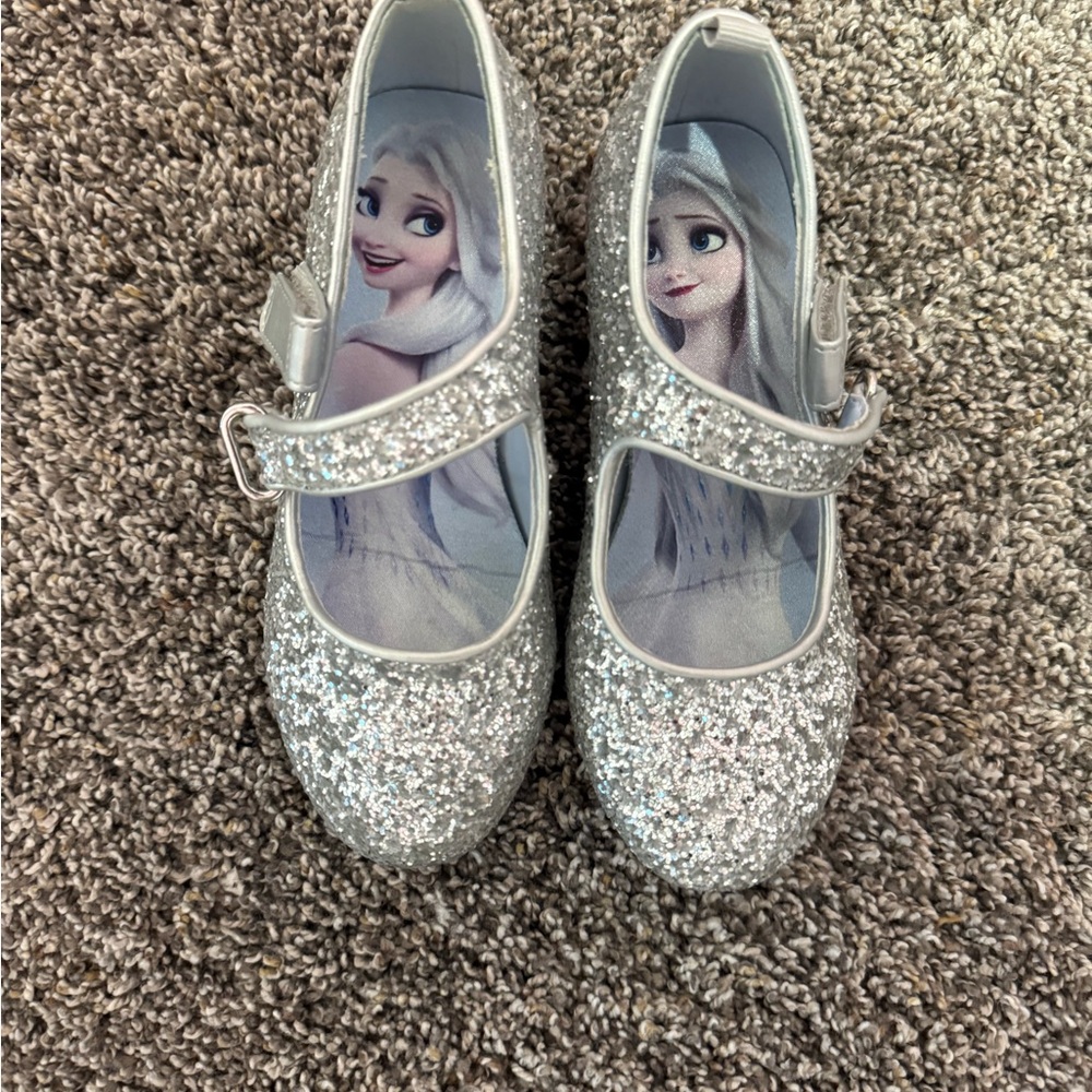 Silver Glitter Mary Jane Kids' Shoes with Elsa Insole